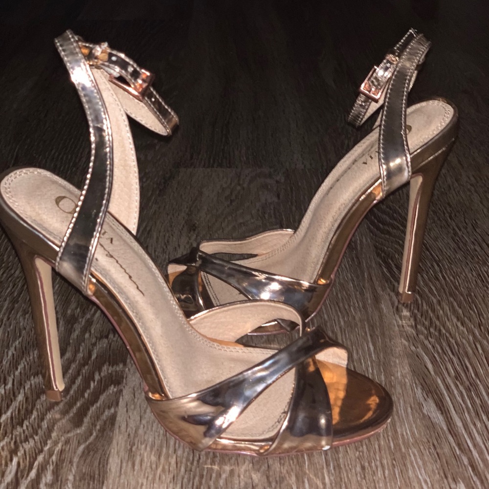 Rose Gold High heeled Sandals